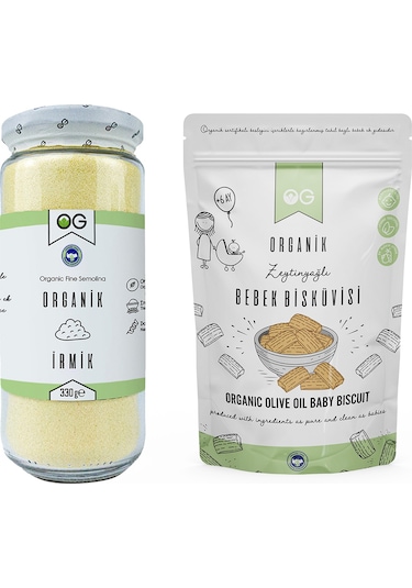 OG naturalOrganik İrmik ve Organik Bebek Bisküvi Seti
