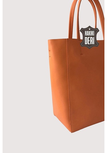 Hakiki Deri Kadın El Çantası Turuncu Smr8751 Turuncu