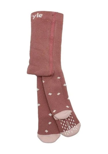 Bistyle Tekli Puanlı Kaymaz Havlu Külotlu Çorap 50502 Pudra
