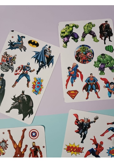 Süper Kahramanlar Hulk Örümcek Adam İronman Etiket Sticker