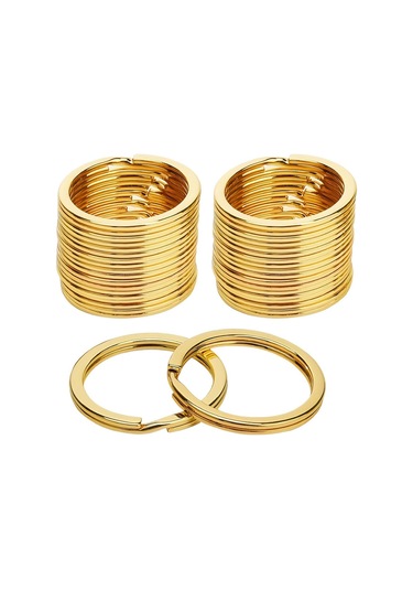 30 Adet Altın Renk 3 Cm Metal Anahtarlık Halkası