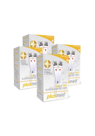 Plusmed Fasttest Kan Şekeri Ölçüm Çubuğu 4 Kutu 50'li