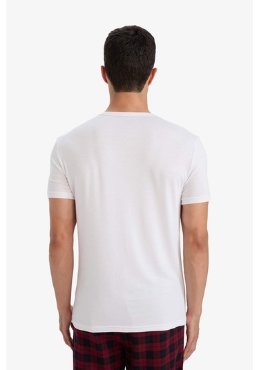 Defacto Premium Slim Fit Dar Kesim Bisiklet Yaka Kısa Kollu Modal Üst Z8085az25auwt83 Beyaz-wt83