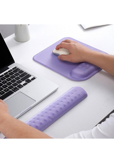 Suntek Klavye Mouse Pad Bilek Desteği Fareler Masaüstü Mor