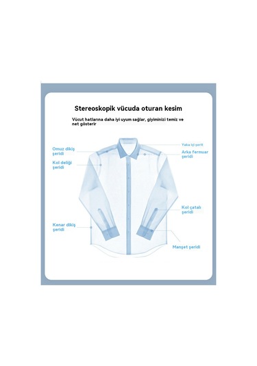 Erkekler İçin Gizli Düğmeli, Uzun Kollu, Tek Renkli, Esnek İş Kıyafeti Gömlek Beyaz