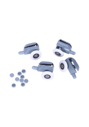 Lebıhmurah Bf821 Flyeer 27mm Altında 4 Parça Set Banyo Cam Sürgülü Kapı Kasnağı Duş Odası Aksesuarları Beyaz - Gri