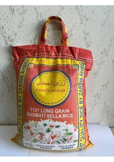 Ahmadi Zerrin Rice Uzun İri Taneli Basmati Hint Sella Pirinci 5 KG