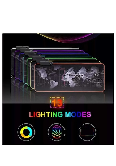 Cm Rgb 90x04 Dünya Harita Desenli Mouse Pad Led Işıklı Gaming