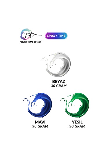 3'lü Opak Transparan Sıvı Pigment Boya Seti Epoksi Için Ocean / 3 Adet Epoksi Boyası/ Deniz