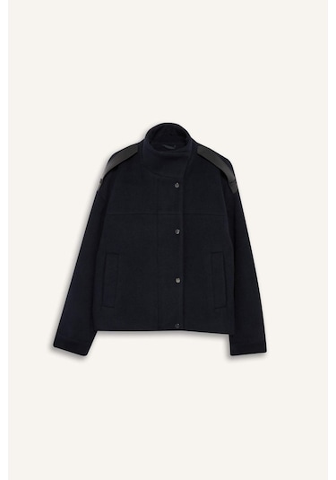 Defacto Regular Fit Kaşe Düğmeli Kısa Kaban E8661ax25aunv250 Lacivert