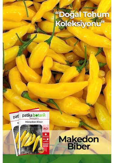 Patika Botanik 200 Adet Makedon Biber Tohumu Sarı, Turşuluk