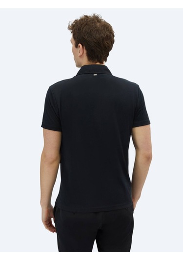 Siyah Düz Polo Yaka T-shirt Siyah