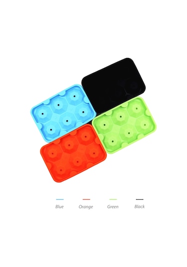 Jeehugo Diamant Şekilli Silikon Buzluk Kalıbı, 6 Bölmeli, Kapağı Ve Küçük Hulda İle, Lezzetli Buzlar İçin Mutfak Aleti Çok Renkli