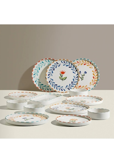 Nehir Summer Flowers 6 Kişilik 13 Parça Seramik Kahvaltı Takımı Diğer