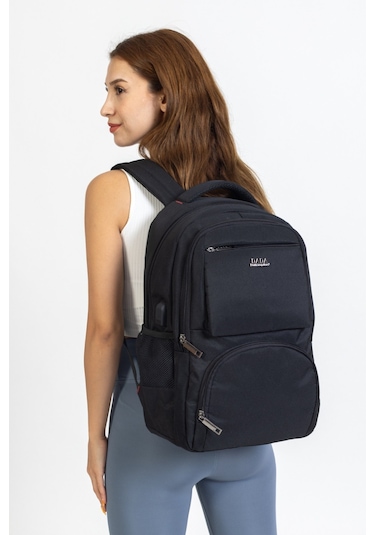 Case Club 13,3-14 İnç Siyah Laptop Sırt Çantası Su Geçirmez Kumaş Darbe Emici Koruma