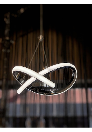 Burenze Modern Tekli Sarkıt Power Led Avize Krom Beyaz Işık Ledli Avize -burenze152 Krom