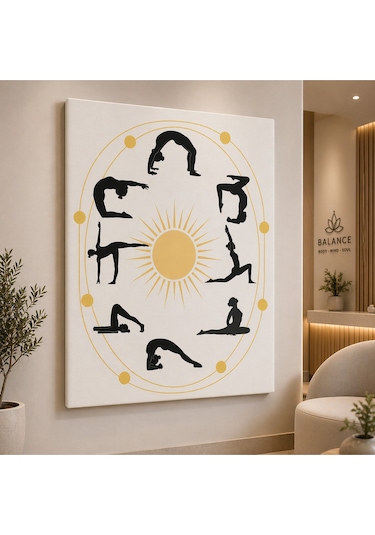 Yoga Ve Pilates Temalı Kanvas Tablo Modern Dekoratif Duvar Tablosu