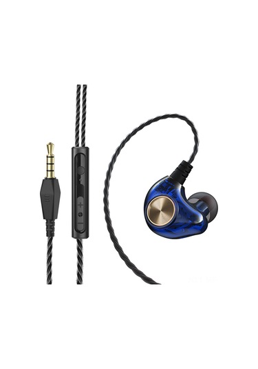 Mufunye K1 Spor İç Kulaklık: Dikine Takılabilir, Derin Bas, Hıfı Ses, 3.5mm Kablolu, Elserbest Mikrofonlu Mavi K1 Kablolu Kulaklık