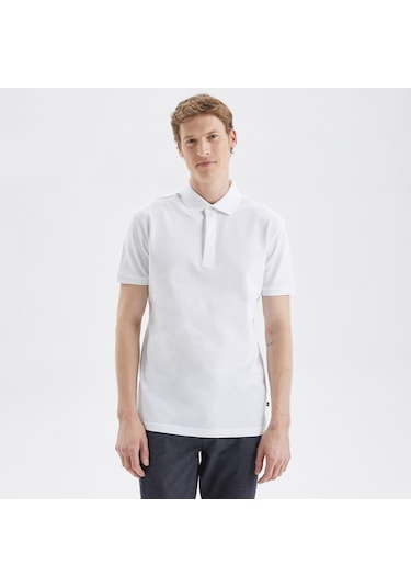 Nautıca Erkek Beyaz Slım Fıt Kısa Kollu Polo K35062T 1Bw Beyaz
