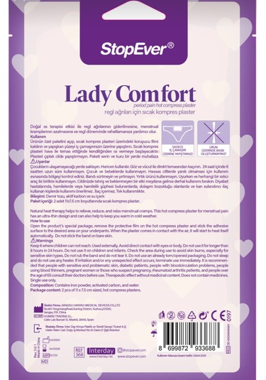 Lady Comfort Adet Regl Ve Karın Ağrıları İçin Isıtma Pedi 3x2