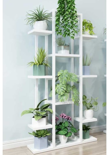 Mion Metal/ahşap Saksılık&çiçeklik Beyaz Diğer