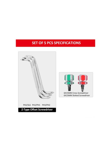 Singree Çelik Ve Pp Malzemeli 5'li Vidalama Takımı - Ph Ve Sl Uçlu, Saklama Kutusu Dahil