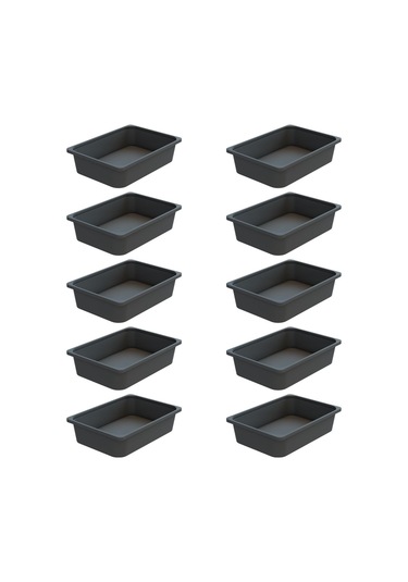 Montessori Oyuncak Dolabı Kutusu Saklama Kutusu Çocuklar İçin Aktivite Kutusu 10 Adet Gri Gri