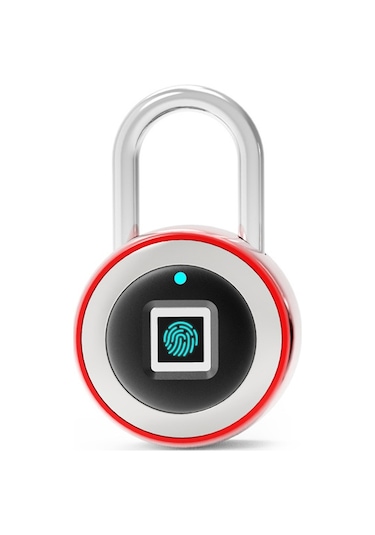 Bozzys Pl-p2 Suya Dayanıklı Akıllı Parmak İzi Dolap Kilit Kapı Kırmızı