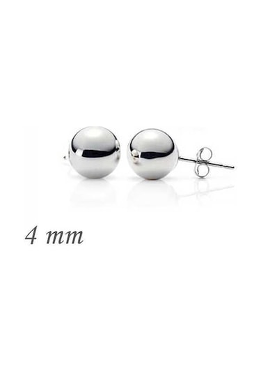 Hk Gümüş Kadın Küpe Top 4 Mm Gümüş Takı Hediyelik Ürünler-195229 Çok Renkli