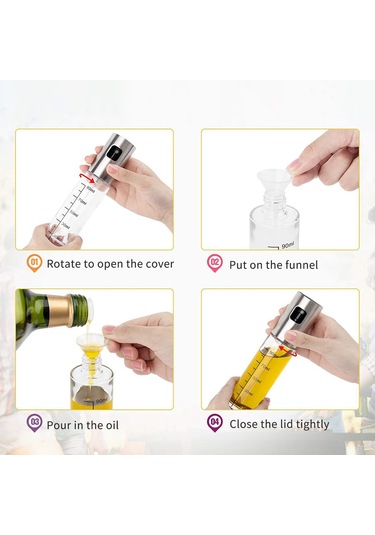 Jeemson Cam Ve 304 Çelik Yağ Spreyi 100ml - Dökme Engellli, Nişanlı, Çok Amaçlı Pişirme, Barbeque, Salata Çok Renkli