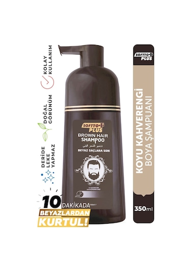 Softto Plus Kahverengi Saç Şampuanı Pompalı 350 ML