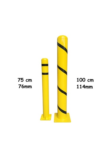 Kamyon Bariyer Metal Kaldırım Park Demiri Otopark Sabit Park Bariyeri 114mm 100 Cm 2.5mm Siyah