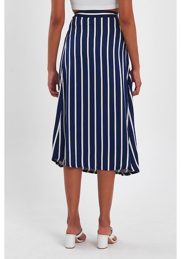 Alexander Gardı Çizgili Desenli Peştamal Uzun Etek B23-0023 001