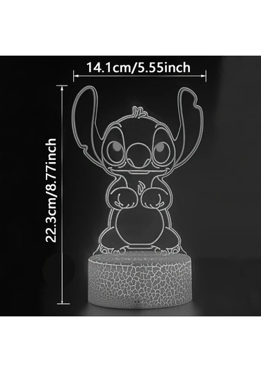 Honeybeeshop 1 Adet Dikiş Çizgi Film Karakterli Akrilik Sevimli Renk Değiştiren Gece Lambası Usb Veya Pil İle Çalışır Yatak Odası Led Masa Lambası Ahşap