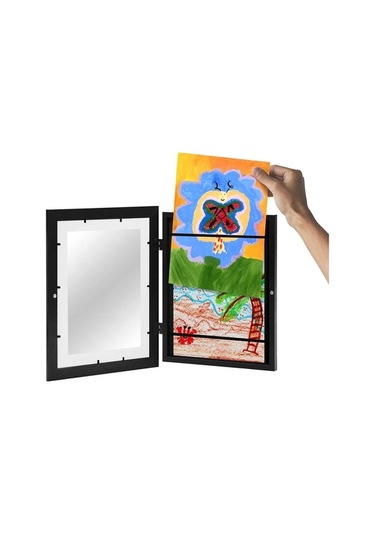 Tongxida Ahşap Çocuk Sanat Çerçeveleri Manyetik Ön Açık Çerçeve Poster Fotoğraf Çizim Resimleri Çizimler Beyaz