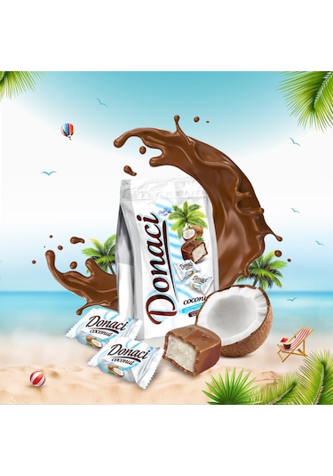 Evliya Donaci Sütlü Çikolata Kaplı Hindistan Cevizli Bar 1 KG