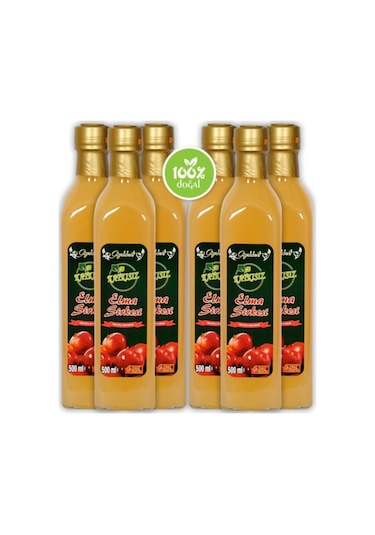 Elma Sirkesi 6x500 Ml - %100 Katkısız Doğal Geleneksel Ev Yapımı