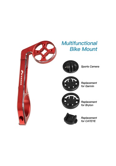 Xindoker Siyah Alüminyum + Plastik Bisiklet Bilgisayar Uzatma Tutucu - 27-33 Mm Çubuk Uyumlu, Garmin/bryton/cateye Adaptörlü Ve Spor Kamera Desteği Siyah