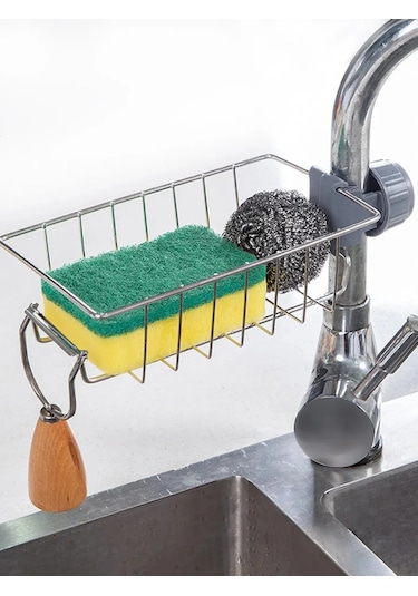 Lunext Lavabo Musluğu İçin Sünger Tutucu 418848475 Gri