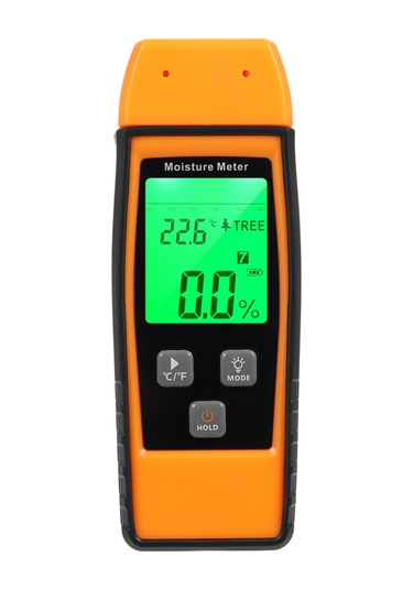 Ranyeek Rz862 İğne Tipi Dijital Nem Ölçer, Ahşap İnşa Malzeme Seçimi, 6-50% Aralığı, Siyah-turuncu Pil Dahil Değil