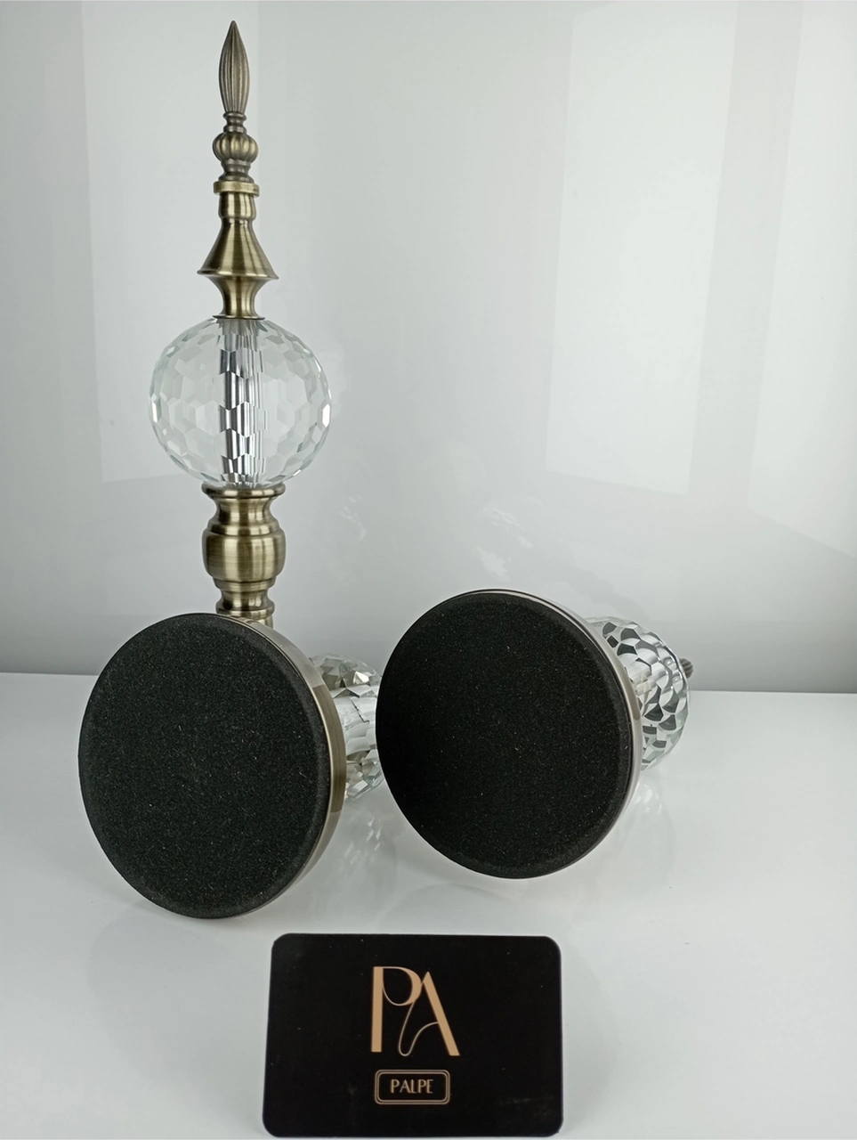 Alm-krşk-esktm Kristal 3lü Metal Dekoratif Obje Biblo Süs Eşya Salon Aksesuar Tv Sehpa Masa Konsol Ofis Salon Dekor