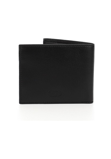 Gönderir Siyah Hakiki Deri Yatay Cüzdan Siyah