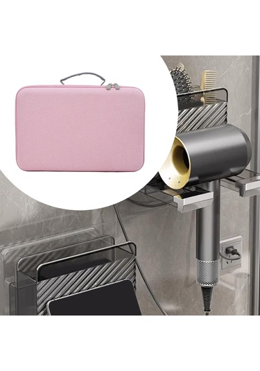 Homyl Saç Kurutma Makinesi Seyahat Çantası Düzenleyici Pembe