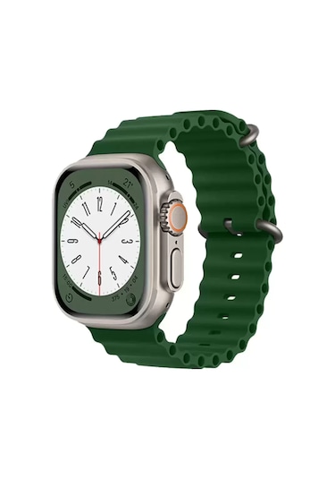 Newface Apple Watch Uyumlu 38mm Ocean Kordon - Koyu Yeşil