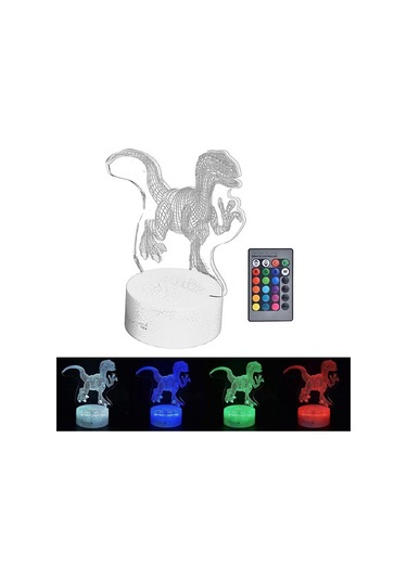 Goldenqian 3d Gece Lambası, Dinozor 3d Gece Lambası 16 Renk 4 Mod Rgb Tatil Hediyeleri Için Uzaktan Kumandalı Renkli Kısılabilir Dokunmatik Kontrol Lambası Ev Dekorasyonu Io5tb0 Siyah