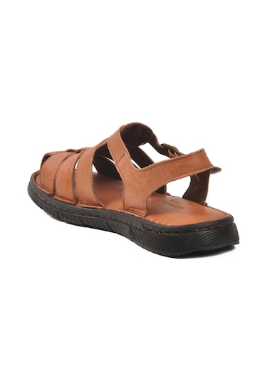 Pierre Cardin Taba Hakiki Deri Erkek Günlük Sandalet Pc-7462 M Taba