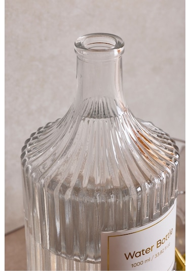 Perotti Viking 1000 Ml Cam Şişe Ve Yağlık Kapaklı Çift Kapaklı Gold Gold