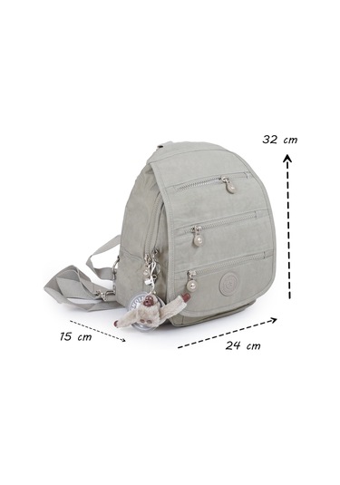 Küçük Boy Krinkıl /klinkır Su Geçirmez Çok Gözlü Uzun Askı Günlük El Omuz Ve Sırt Çantası Bej 13-5a Bej