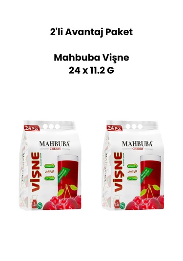 Mahbuba Vişne 2'li Avantaj Paket Soğuk Veya Sıcak Tüketilebilir Toz İçecek 24 X 11.2 G 11.2 G
