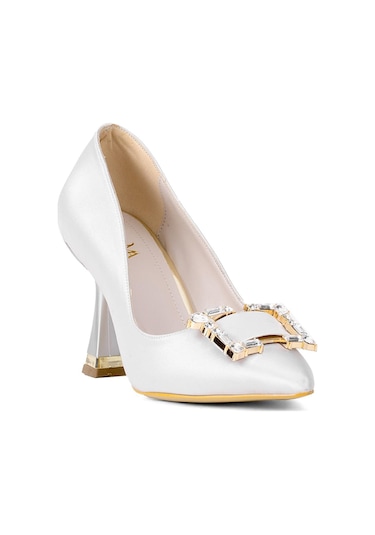 Elit Brk326s Kadın Tokalı Klasik Topuklu Ayakkabı Gri Gri